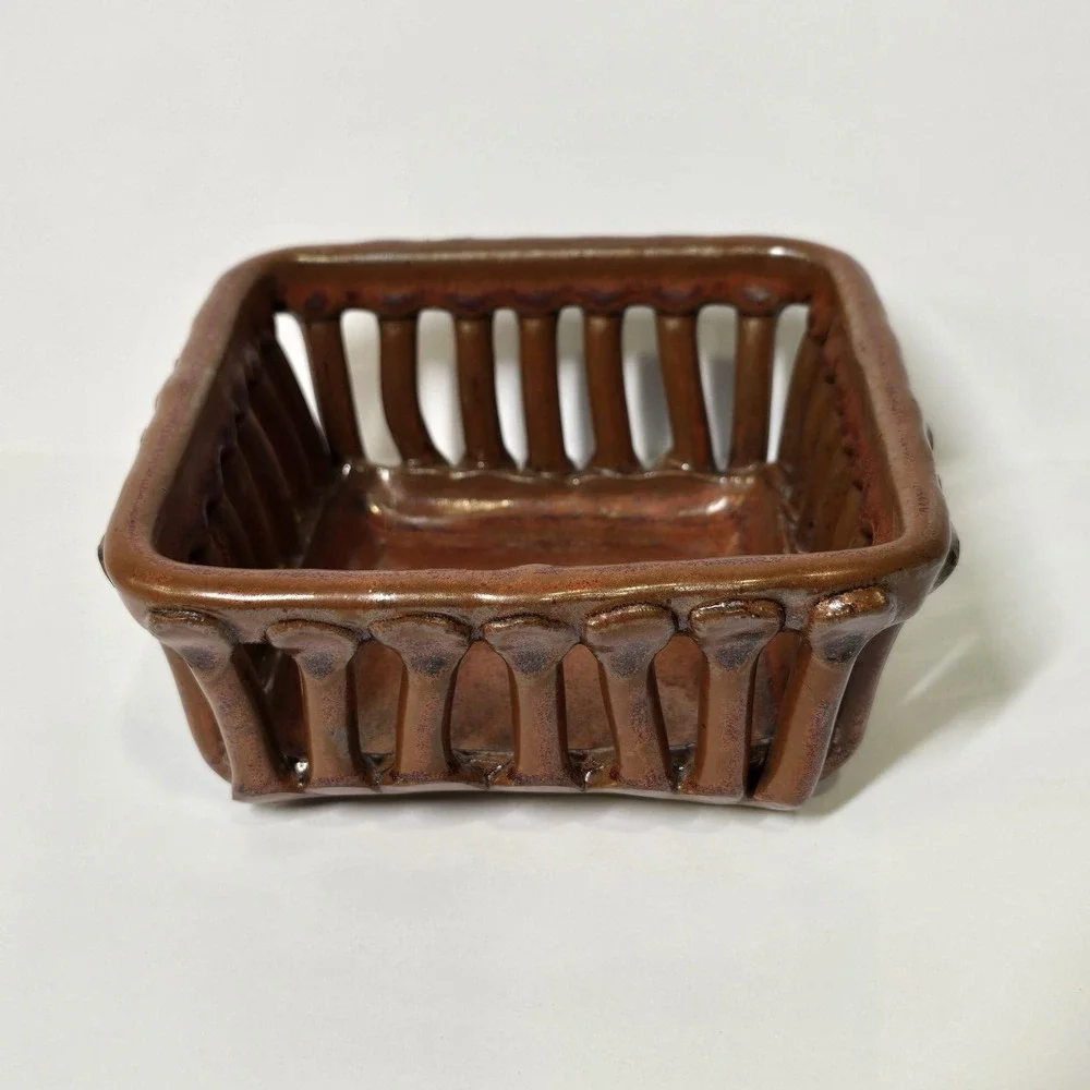 Vintage Michael Cohen Pottery Berry Basket Stoneware Studio Art Pottery